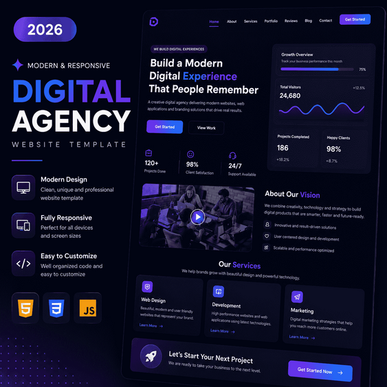 Modern digital agency website template